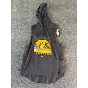 Under Armour Iowa Hawkeyes Womens HeatGear Hooded Tank Black L UW7109999